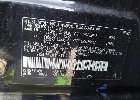 2023 Toyota Rav4 Le from USA, damaged, VIN 2T3G1RFVXPC373315